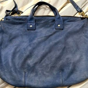 Clare Vivier blue suede bag